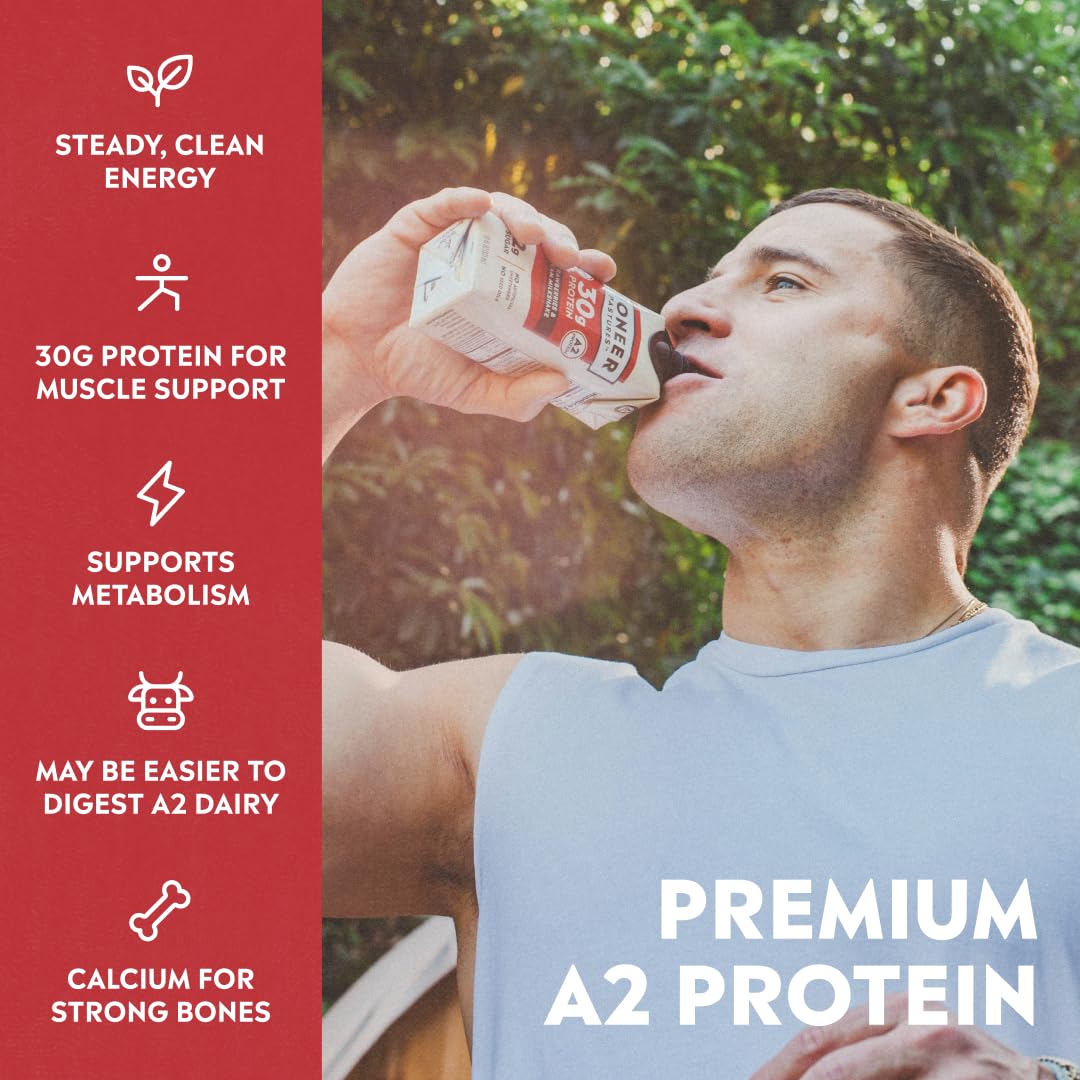 Pioneer Pastures Protein A2 Milkshakes, Strawberries & Cream, 11oz, 12 Pack