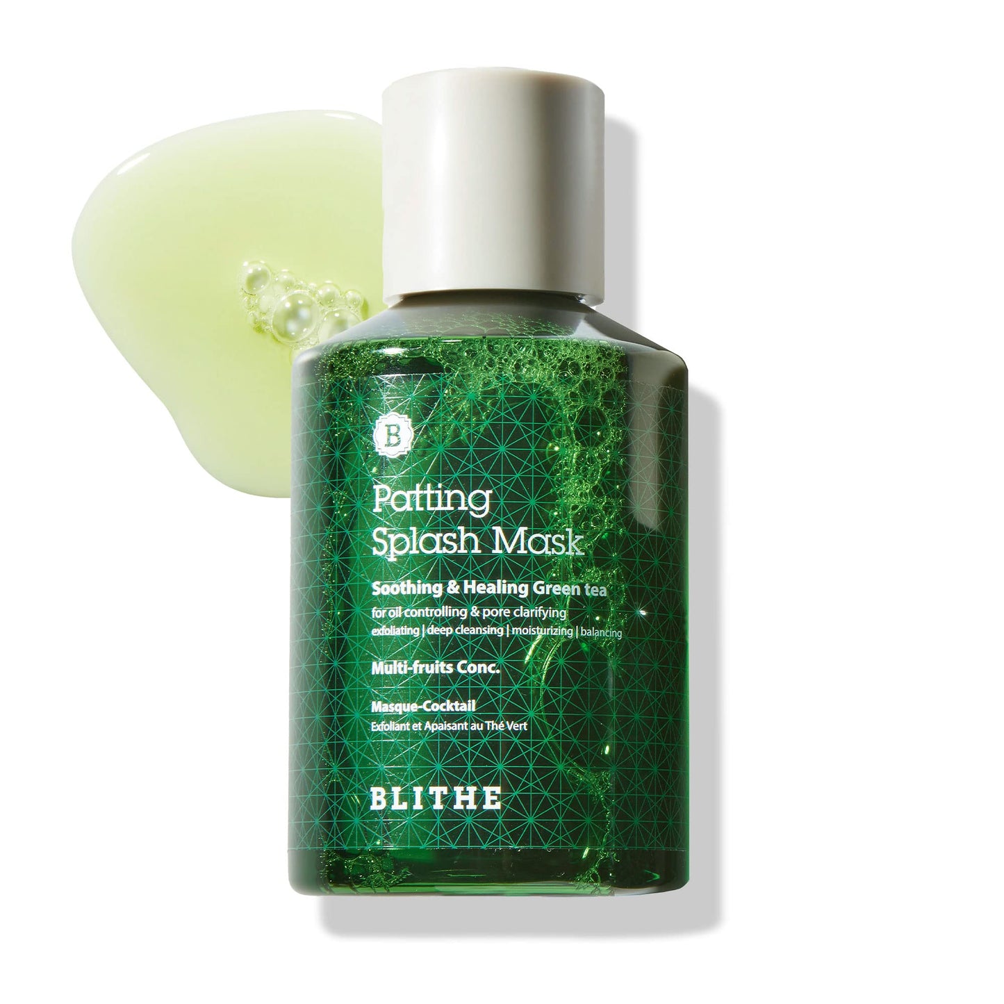 Blithe moisturizing face wash Patting Splash Mask Exfoliating Face Wash with Yellow Honey - Korean Chemical Exfoliant for Face AHA Lactic Acid for Dark Spots, Energy Citrus for Skin Radiance 2.3 Fl Oz